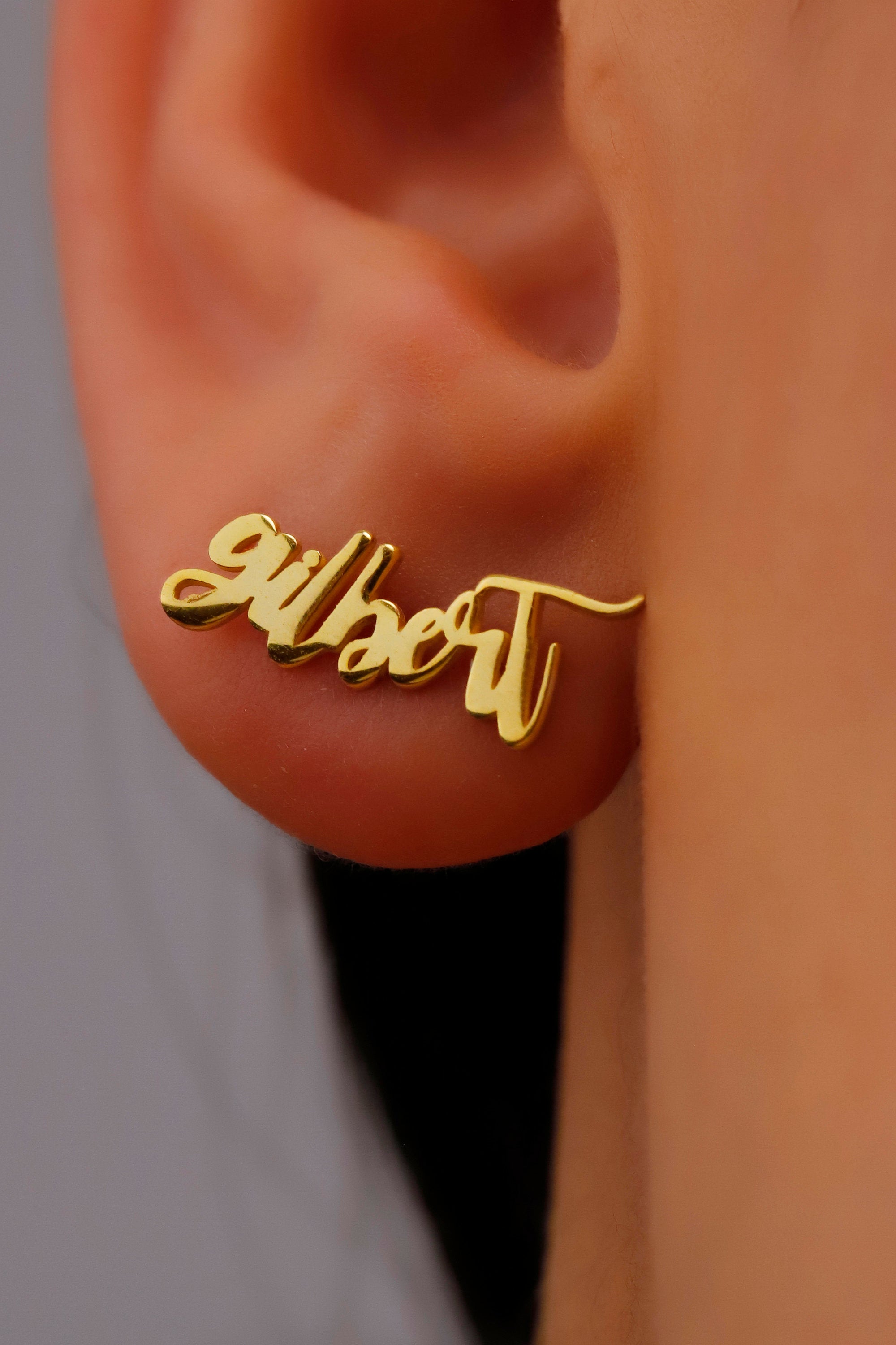 Goldsmithia Personalized Solid Gold Name Earrings - Shine Bright with Custom Elegance