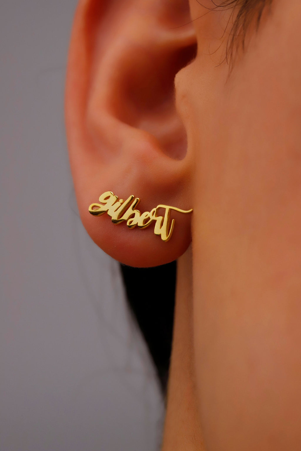 Goldsmithia Personalized Solid Gold Name Earrings - Shine Bright with Custom Elegance