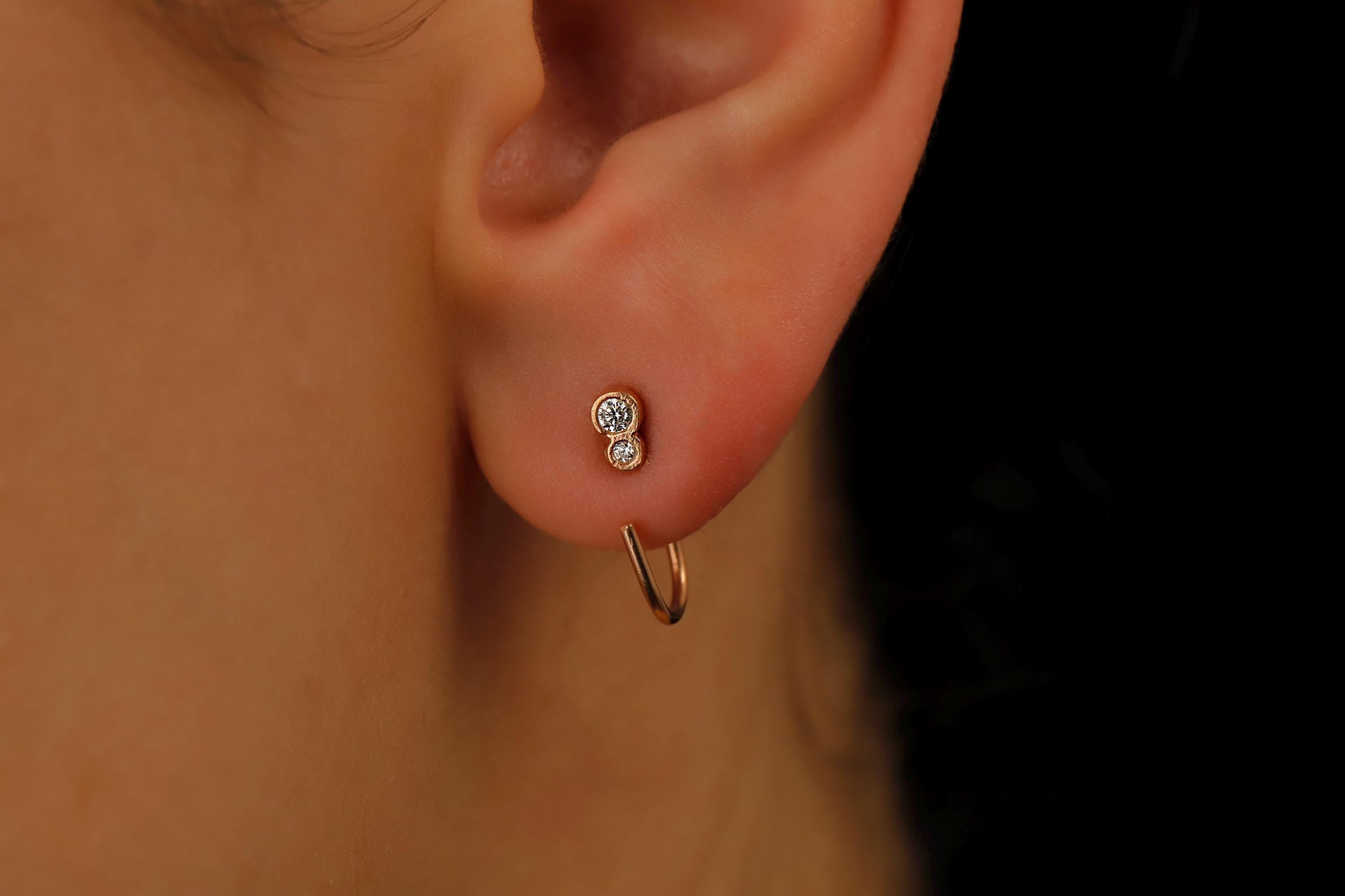 Gold Luxe Tiny Stone Ear Jacket Earrings - Dazzling Elegance for Every Occasion