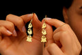 Ghostly Elegance: Sterling Silver Dangle Earrings with 18K Gold Vermeil, Perfect Halloween Accessory