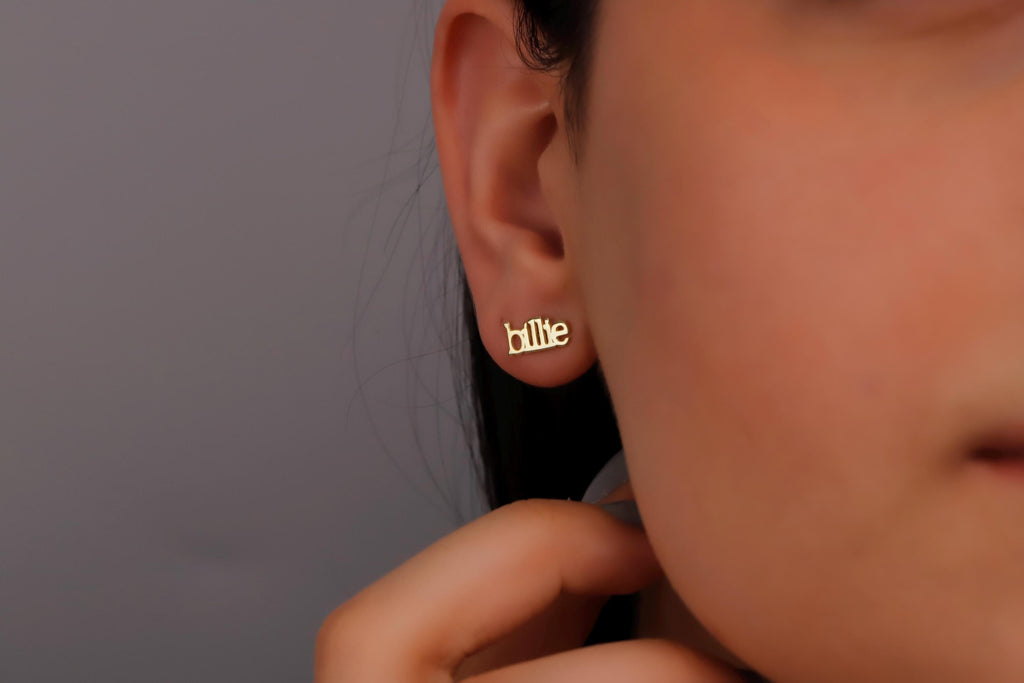 Goldsmith Personalized Gold Name Earrings - Dainty Minimalist Jewelry for Unique Gifting