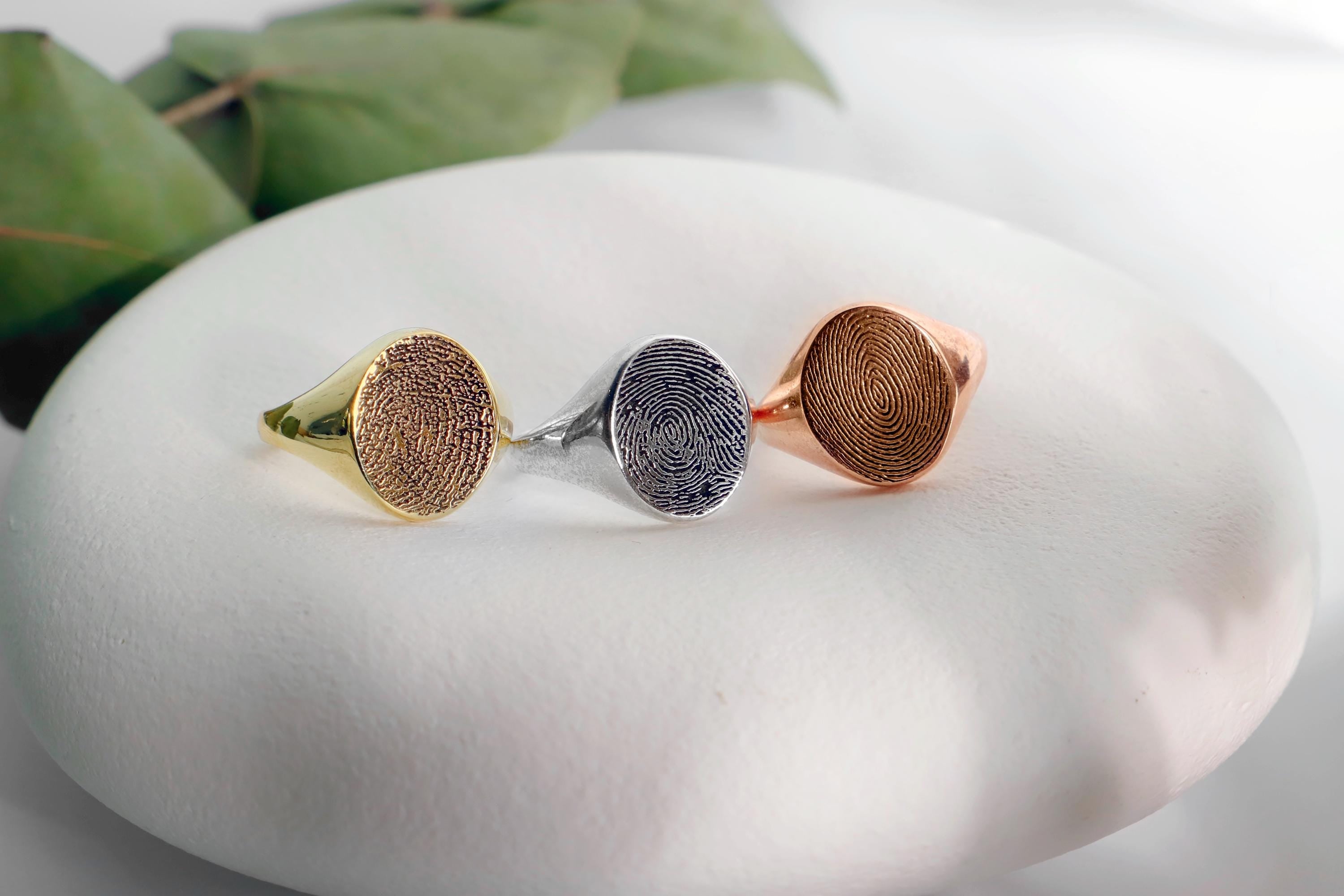 Fingerprint Jewelry Co. Custom Fingerprint Ring in Sterling Silver – Personalized Memorial Gift