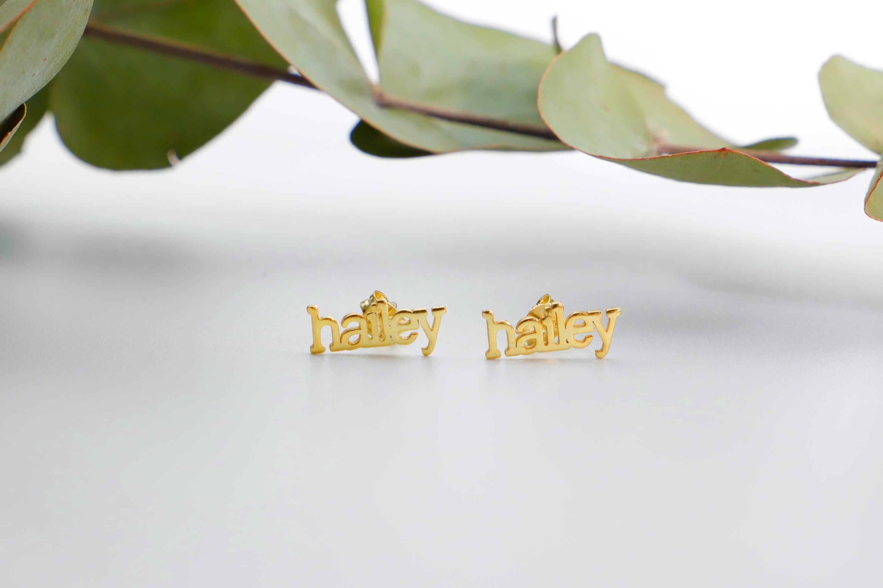 GoldNook Personalized Name Earrings - Dainty Solid Gold Jewelry for Unique Self-Expression and Meaningful Gifts