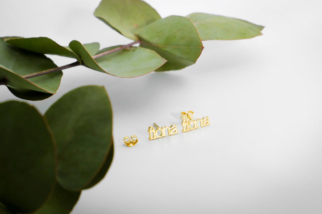 GoldNook Personalized Name Earrings - Dainty Solid Gold Jewelry for Unique Self-Expression and Meaningful Gifts