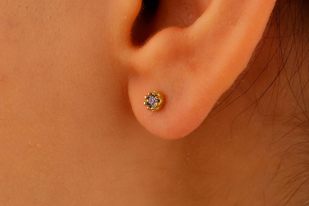 Birthstone Stud Earrings by SilverGoldandRose