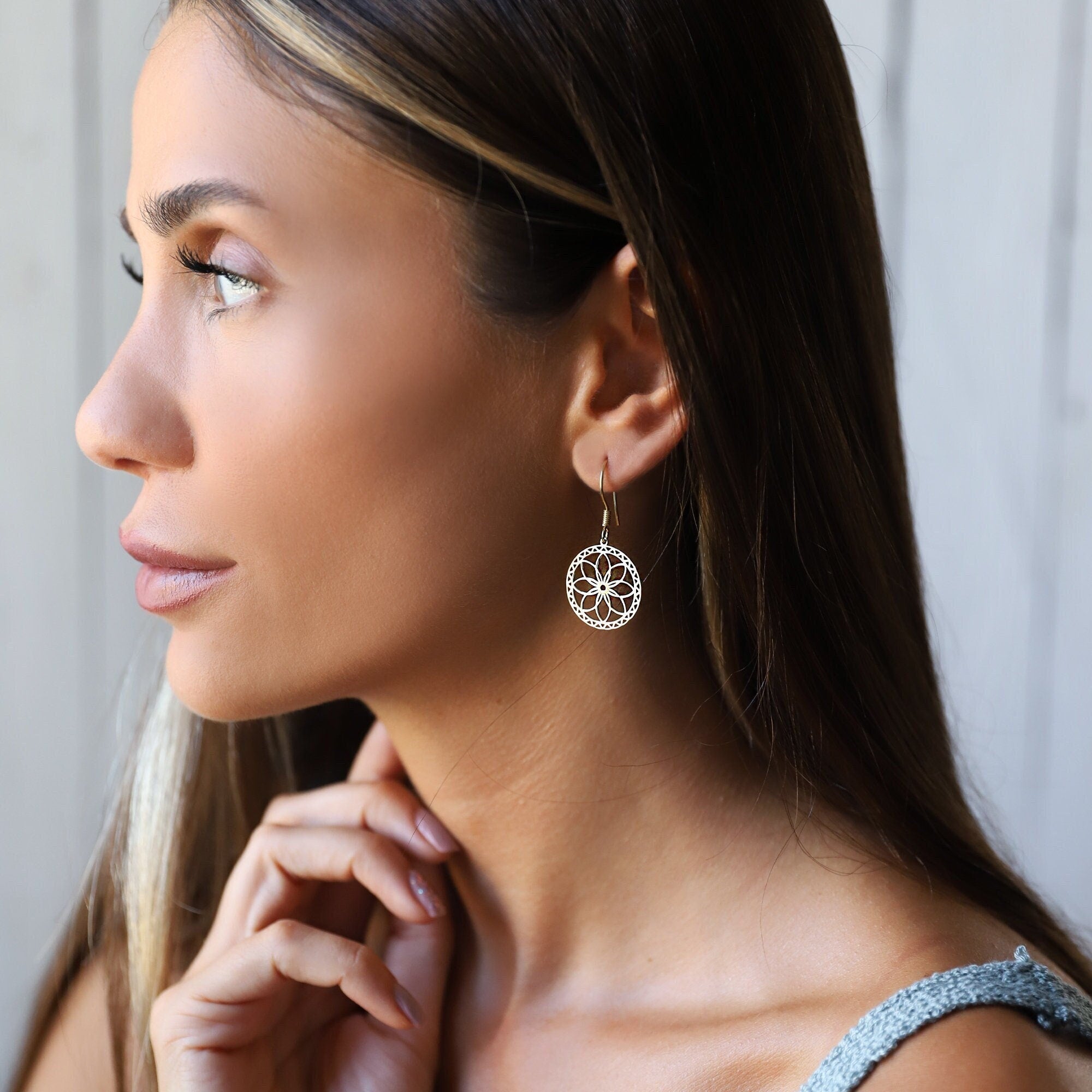 Elysian Mandala Earrings - Dazzling Handcrafted Design for Bold Expression