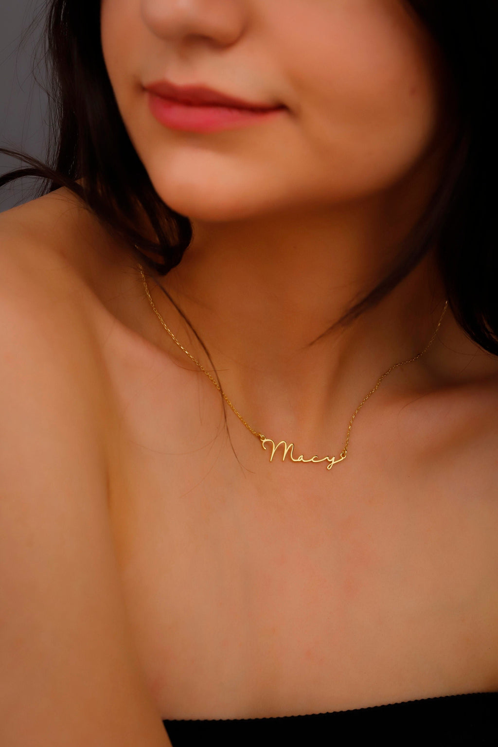 Solid Gold Personalized Name Necklace