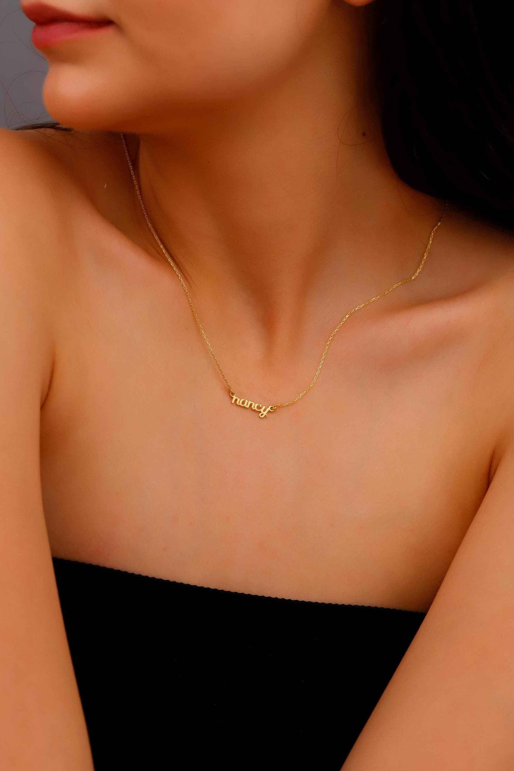14K Gold Personalized Name Necklace - Shine Bright with Custom Elegance