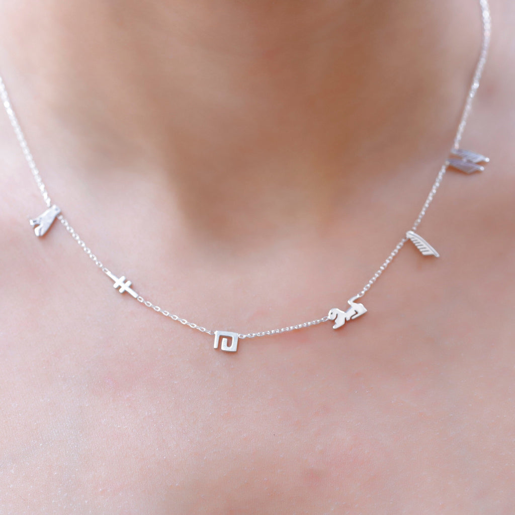 Your Name in Hieroglyphs Necklace - Personalized Egyptian Name Jewelry