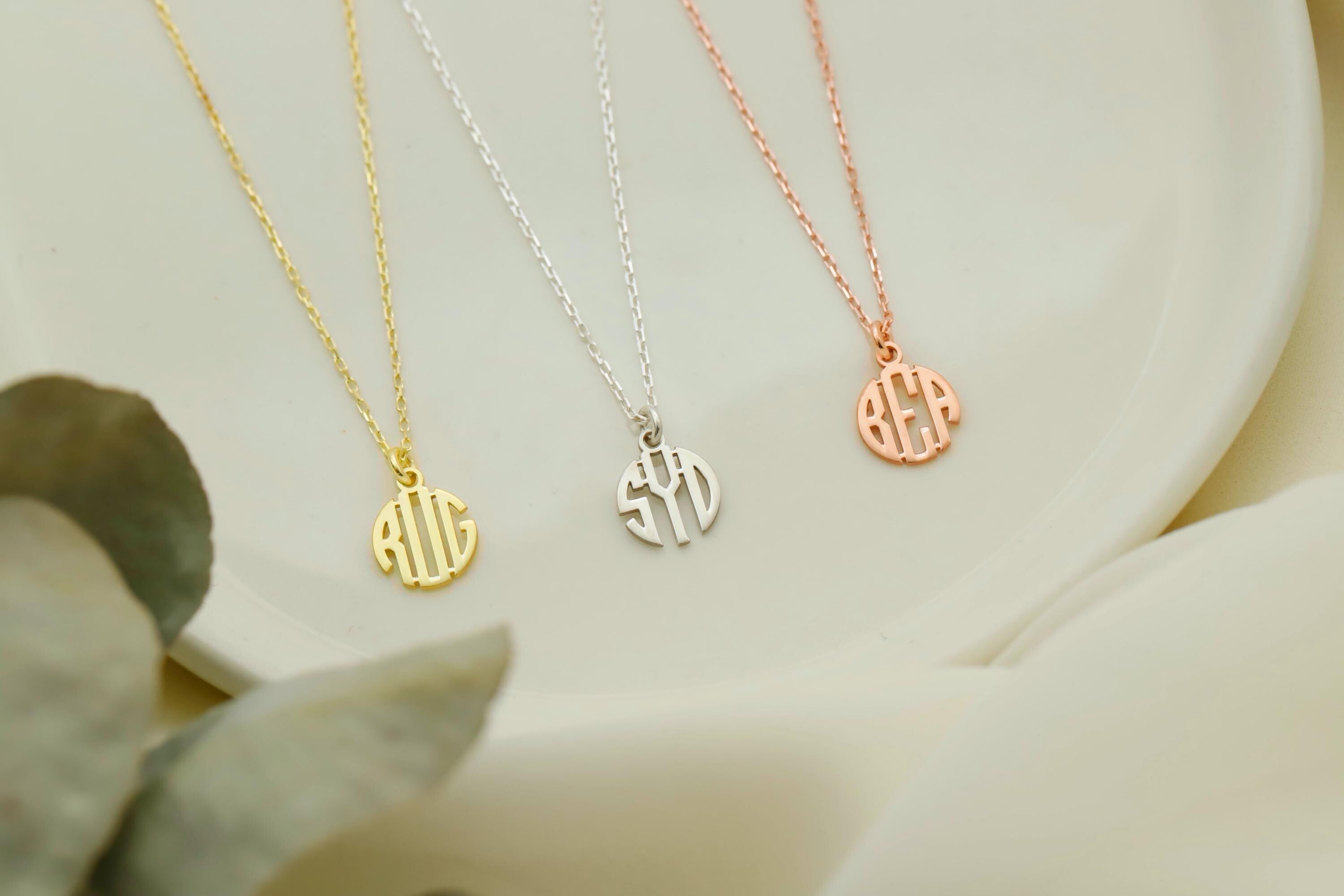 14K Gold Monogram Necklace