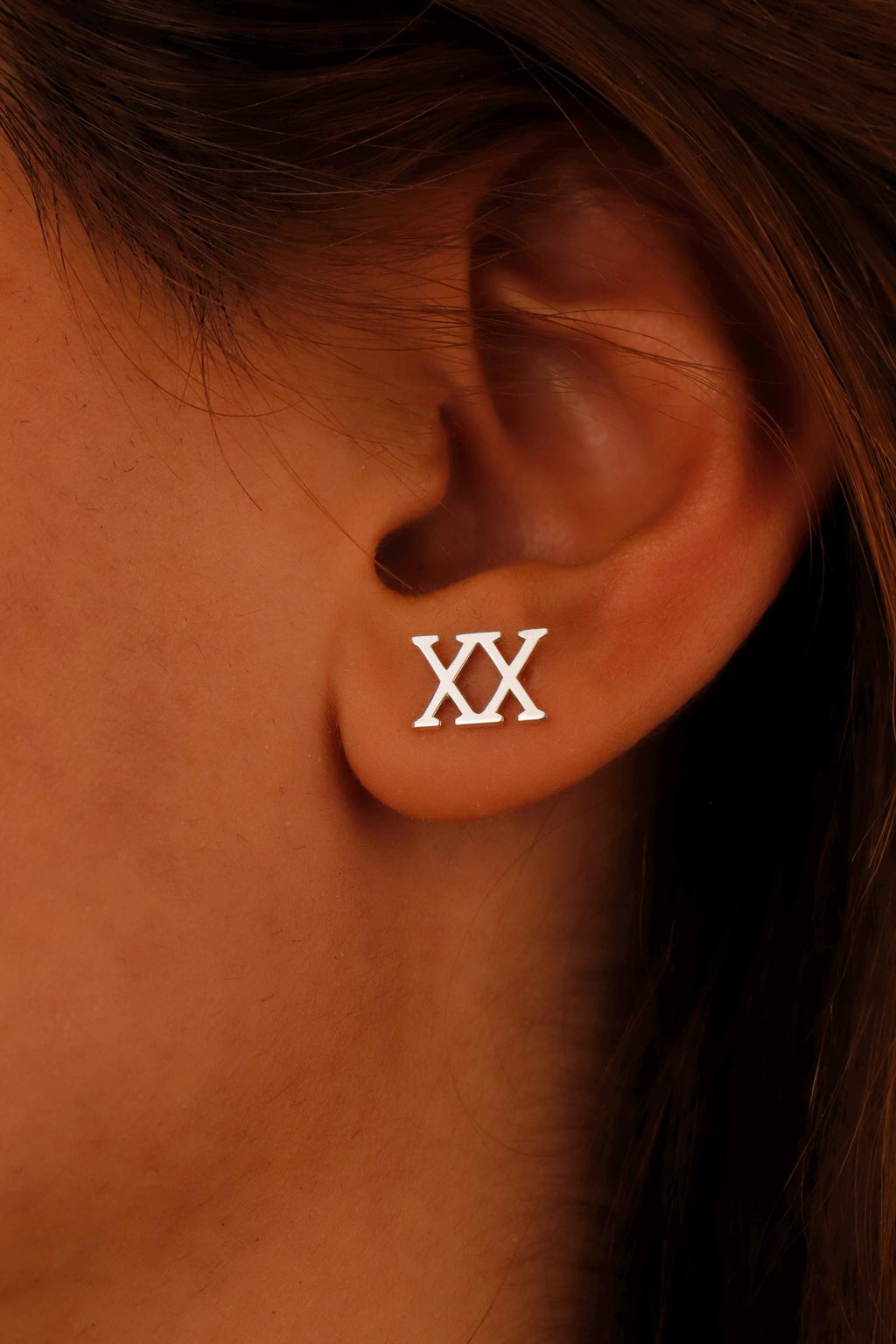 Roman Numeral Personalized Minimalist Earrings | Sterling Silver & Gold Dainty Studs for Unique Gifts