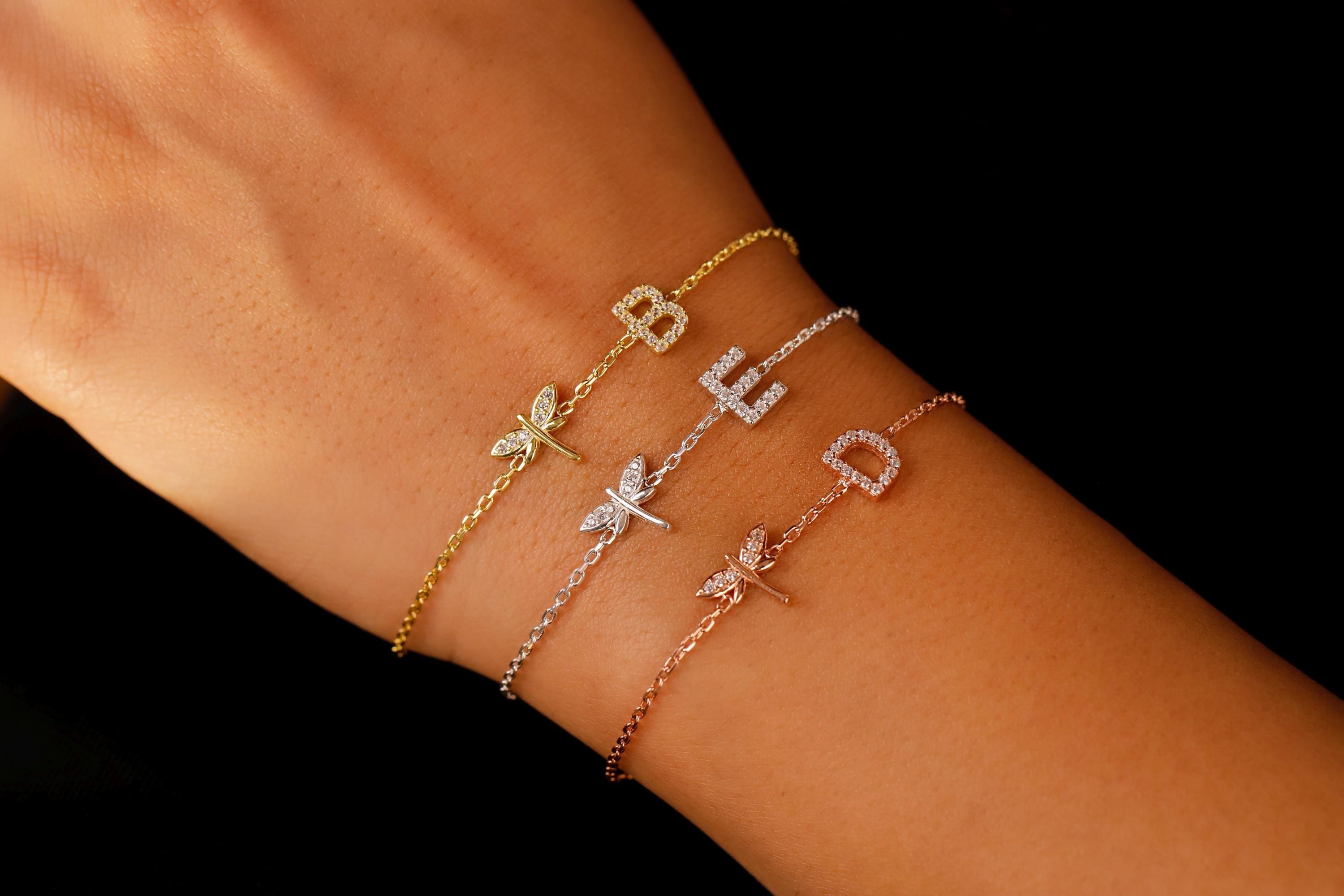 Dragonfly Designs with Initial Bracelet