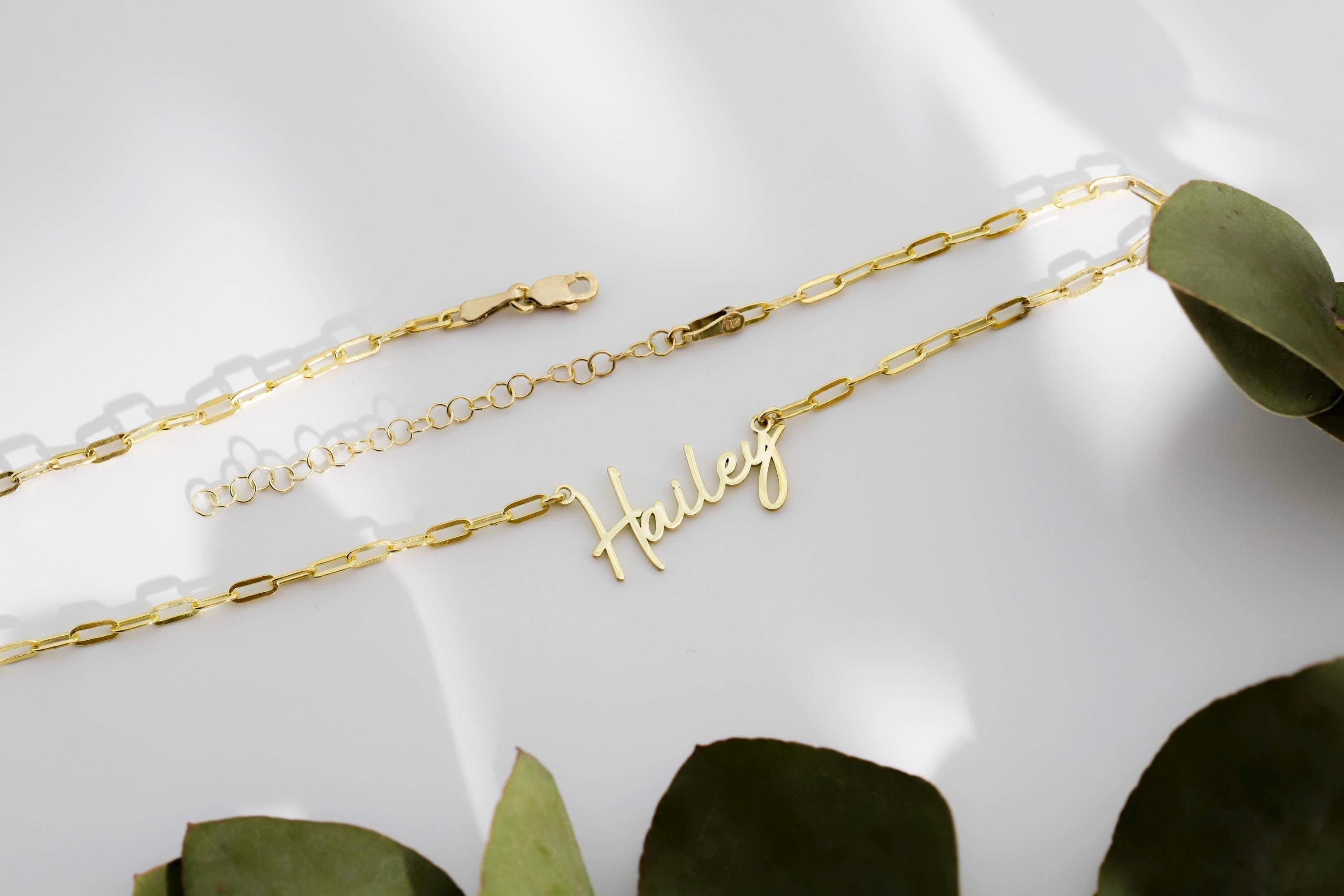Personalized Gold & Silver Name Necklace | Dainty Link Chain Jewelry
