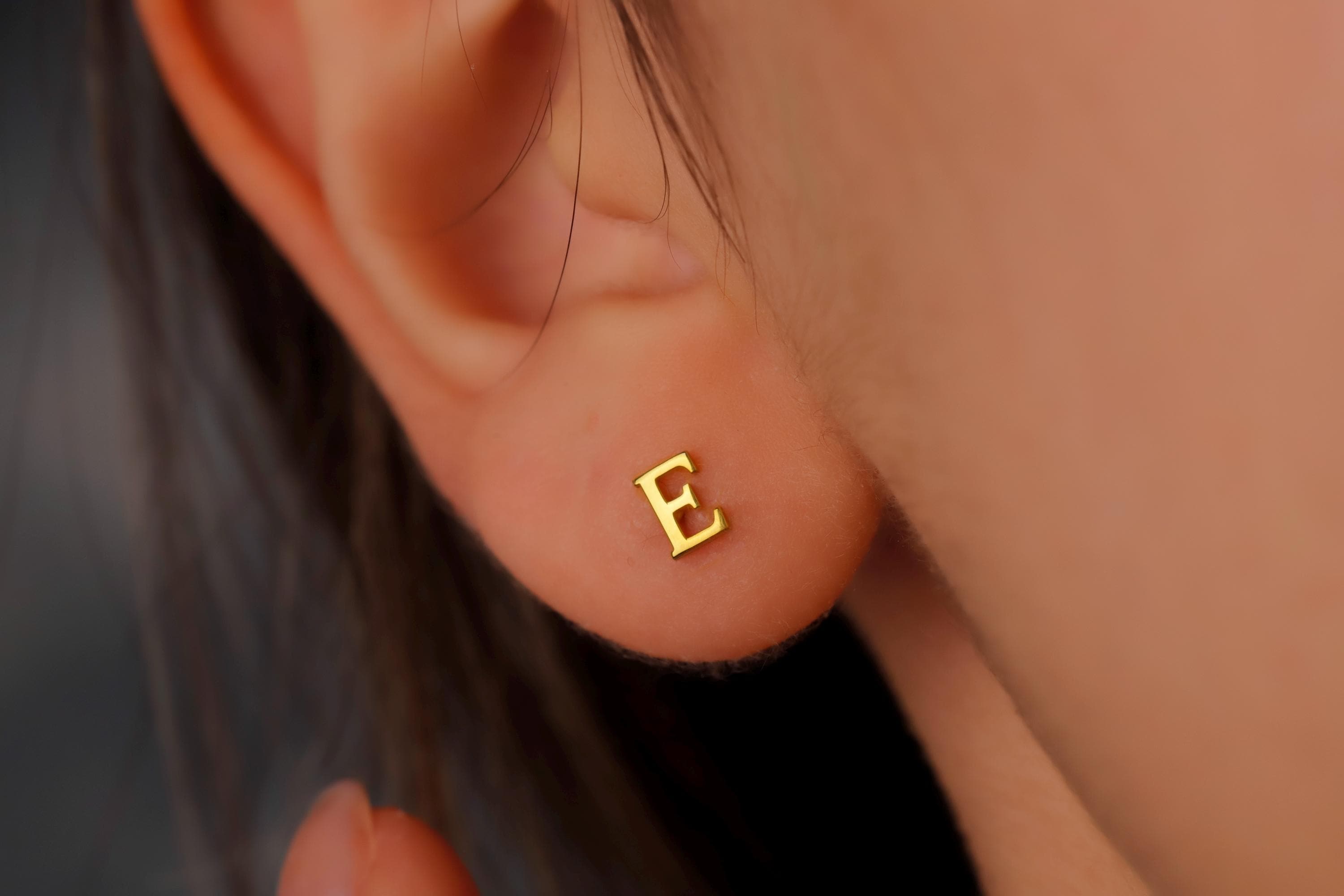 Personalized Silver and Gold Initial Stud Earrings