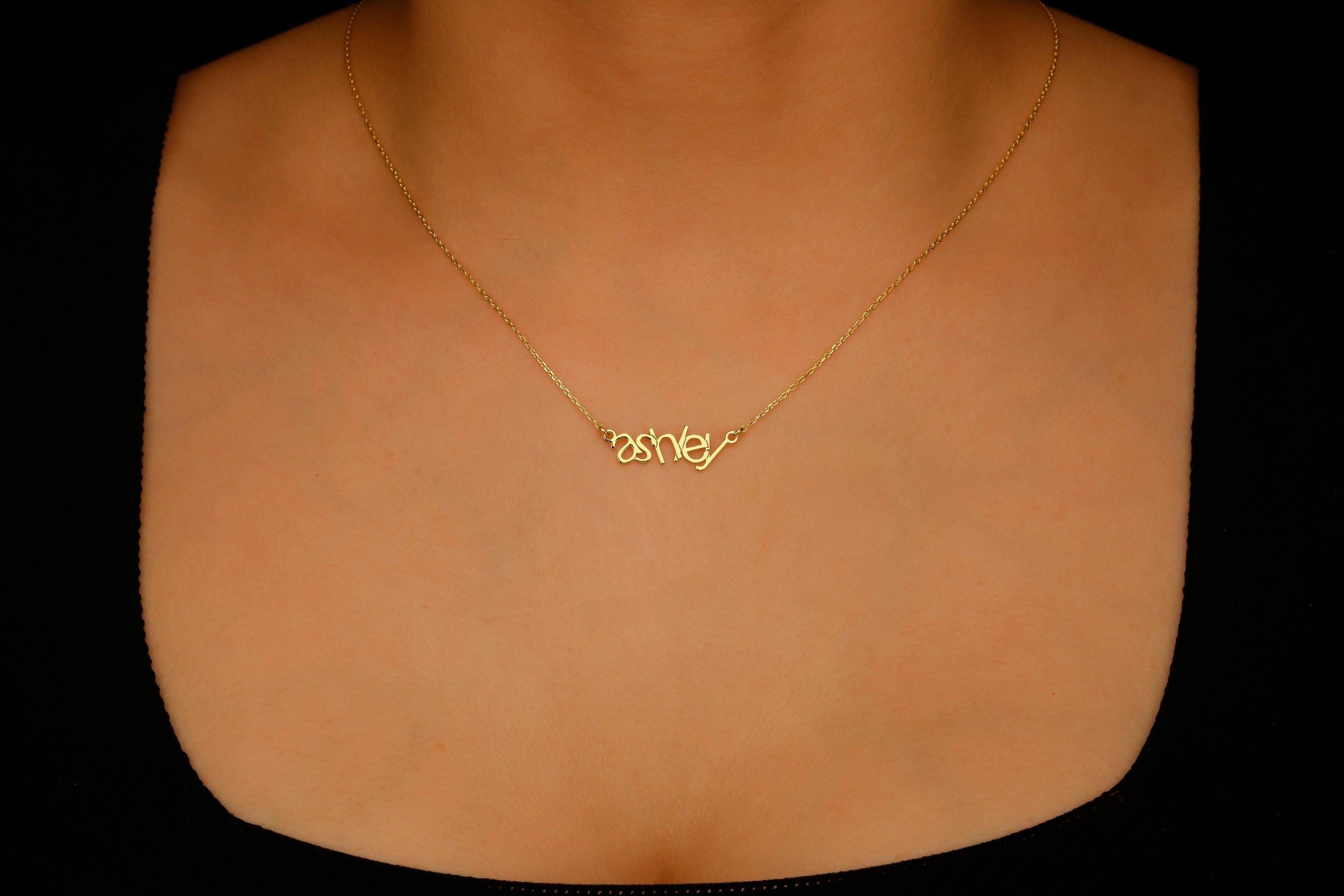 14K Gold Name Necklace - Personalized Initial Jewelry