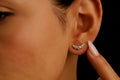 Tiny Climber Flat Back CZ Stud Earrings | 925 Sterling Silver | Five Stone Pave Design | Unique Gift for Her