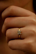 Butterfly Ring - Dainty Gold Minimalist Design with Sparkling Crystal Accents