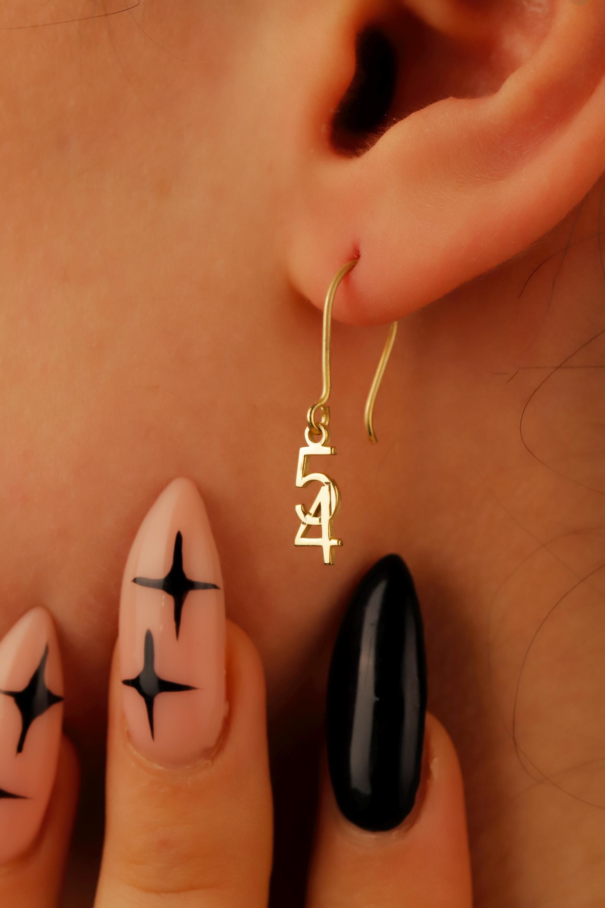 Lucky Charm Jewelry Sterling Silver Number Drop Earrings