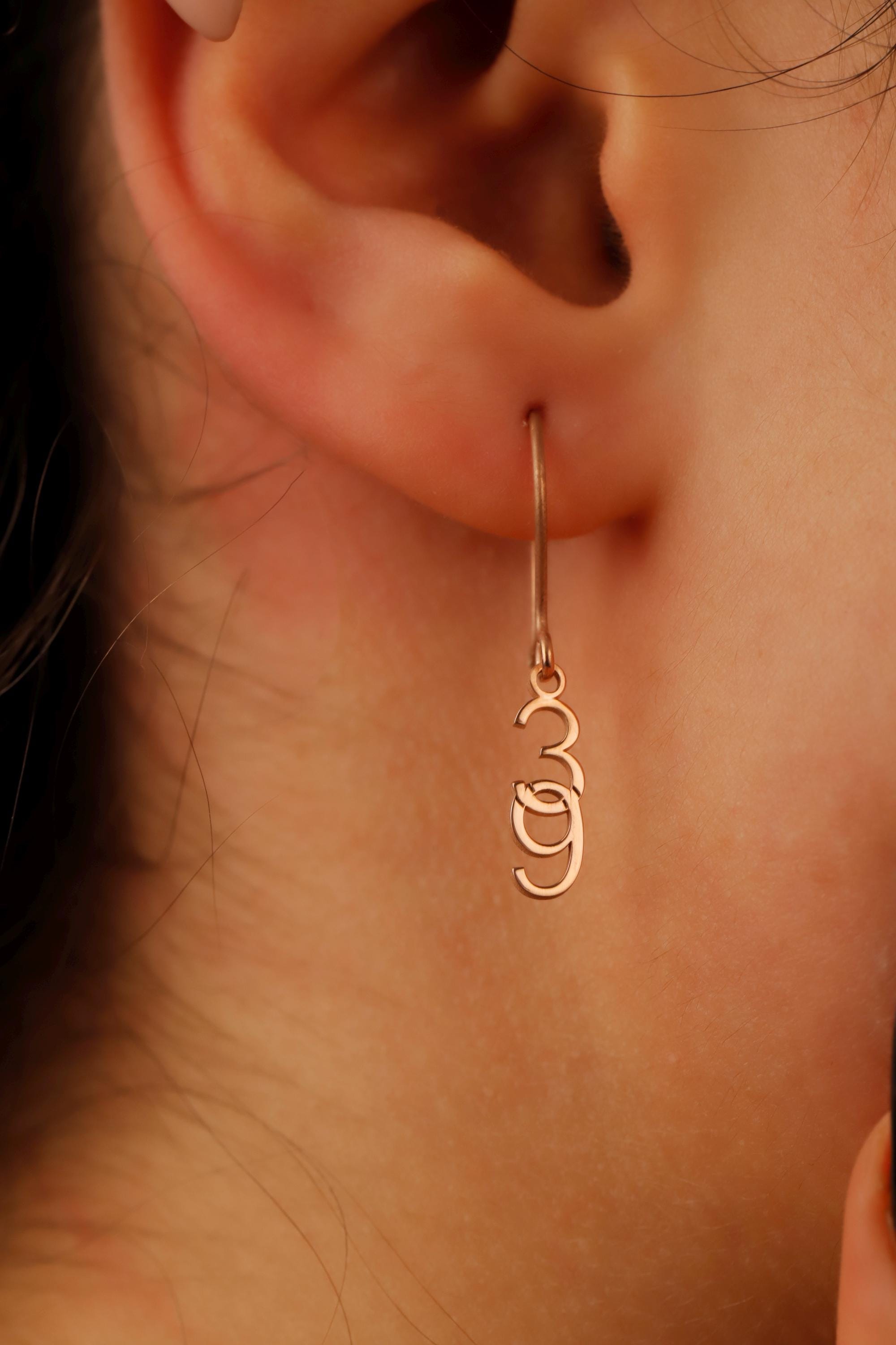 Lucky Charm Jewelry Sterling Silver Number Drop Earrings