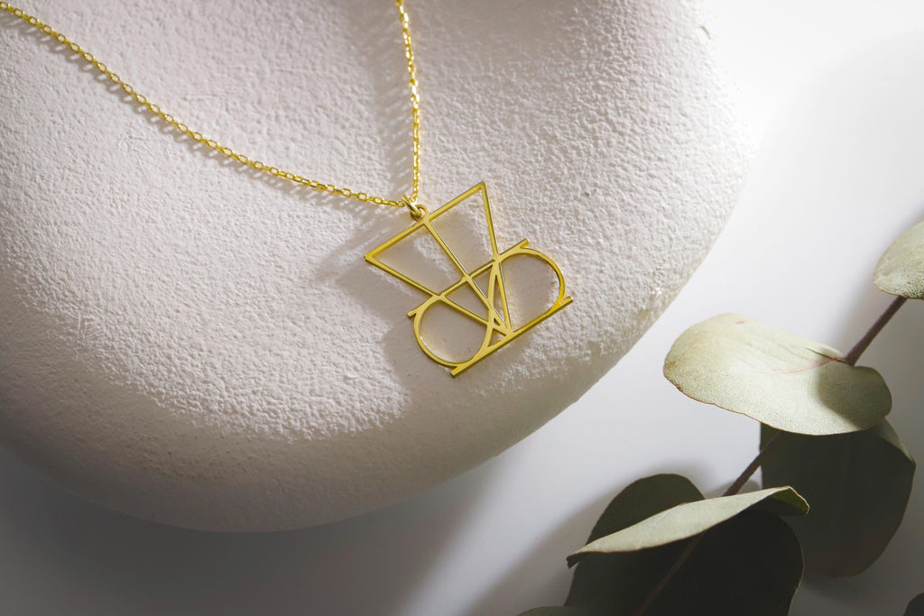 Personalized Gold Logo Necklace | Hand-Drawn Design | Unique Gift for Every Occasion