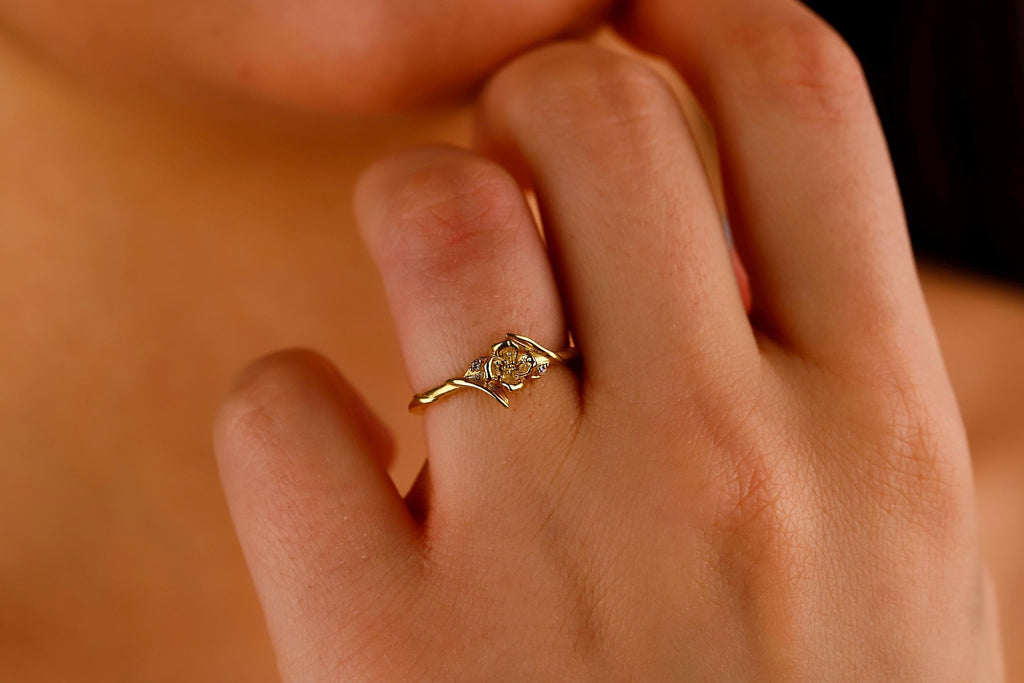 Eternal Bloom Birth Month Flower Ring with Sparkling CZ Diamond