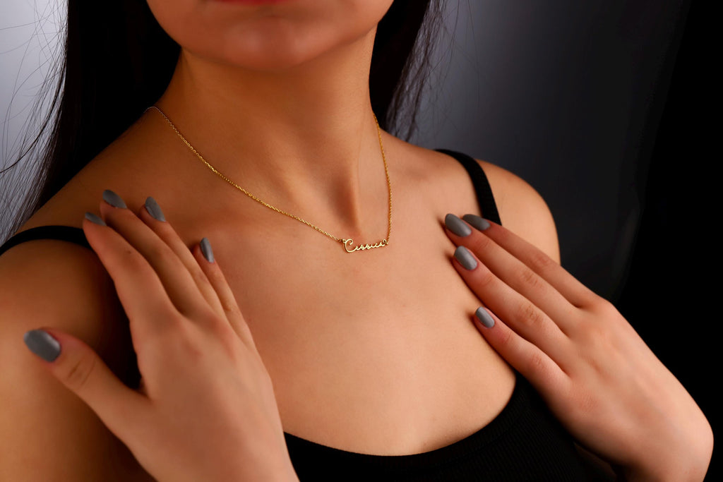 Solid Gold Personalized Name Necklace