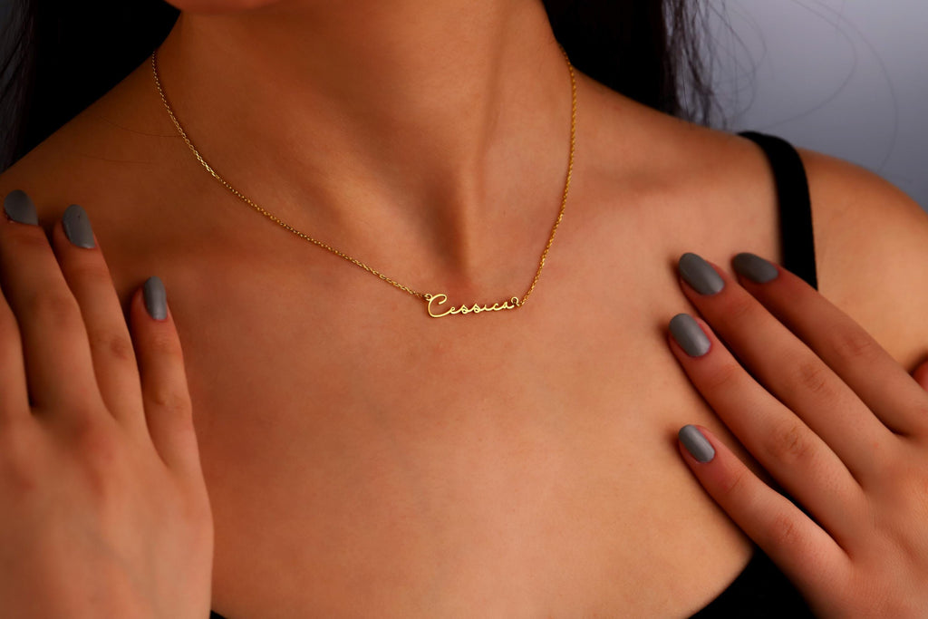 Solid Gold Personalized Name Necklace