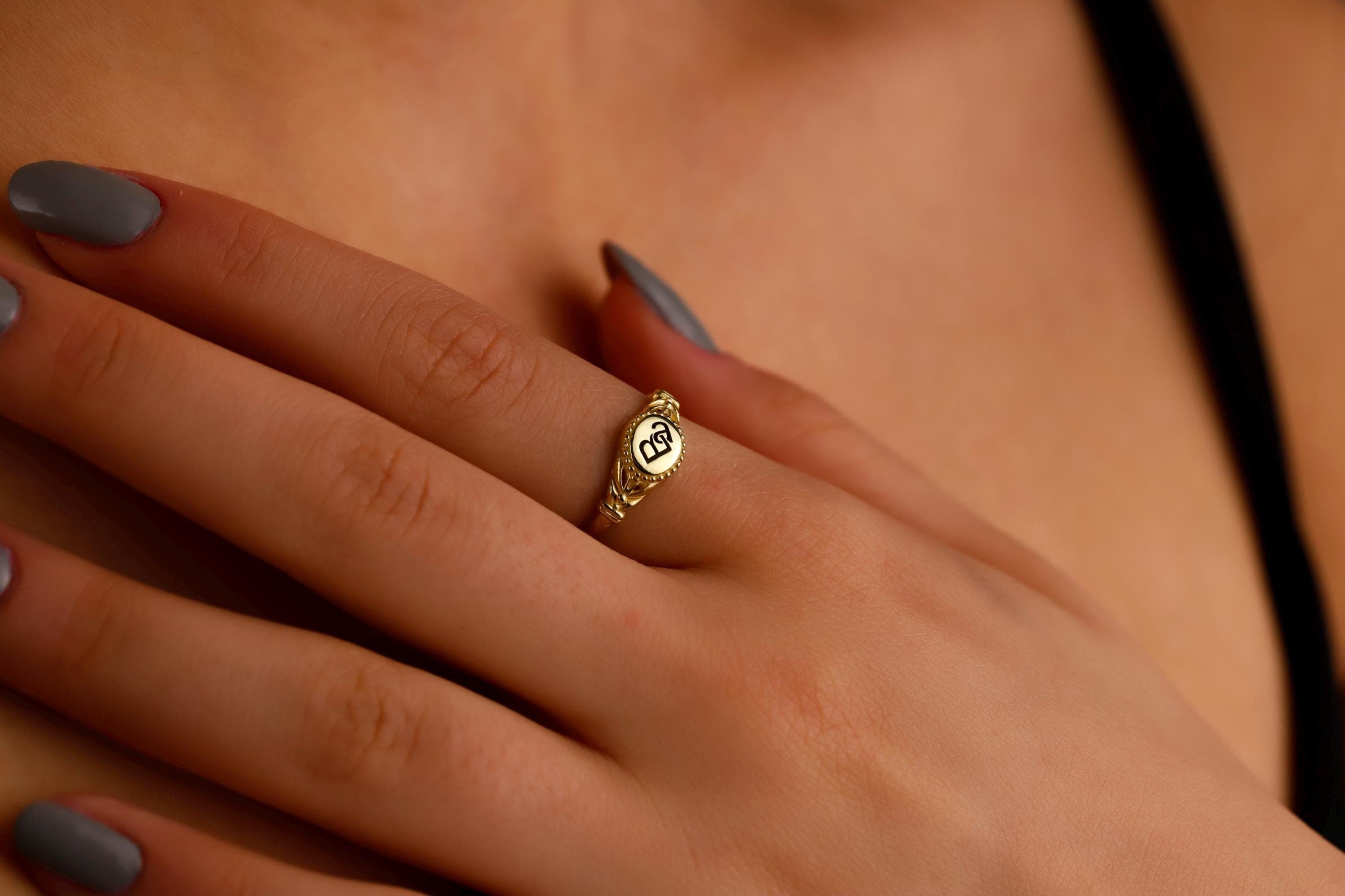 Intertwined Initial Ring | Custom Monogram Pinky Ring | Personalized Handmade Jewelry for Unique Gifts