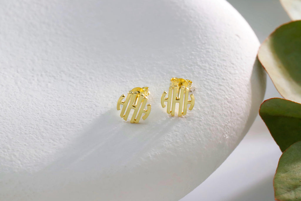 Elegant You Monogrammed Stud Earrings - Personalized Glam for Every Occasion