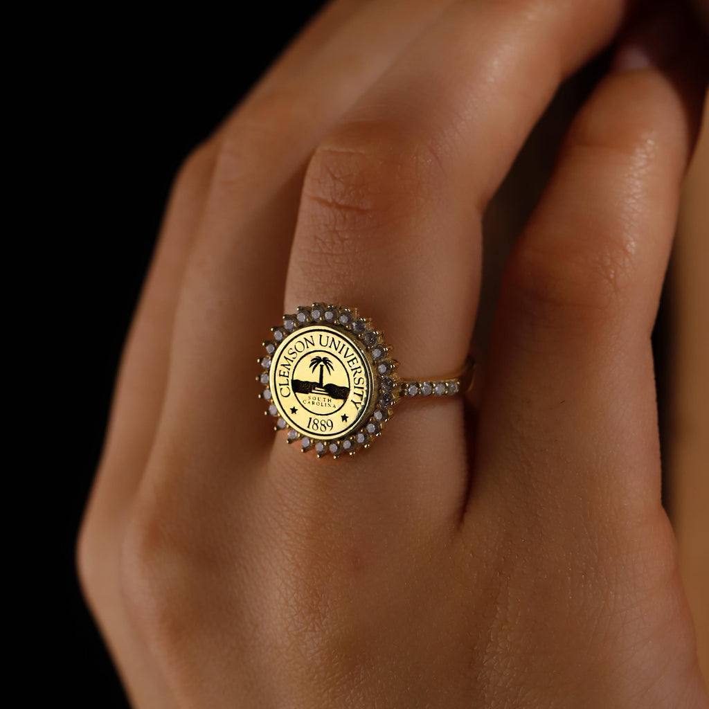 University Rings with Sparkling CZ Diamonds