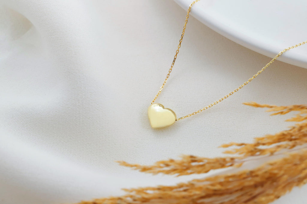 Bubble Heart Charm 3D Moveable Necklace in 925 Sterling Silver