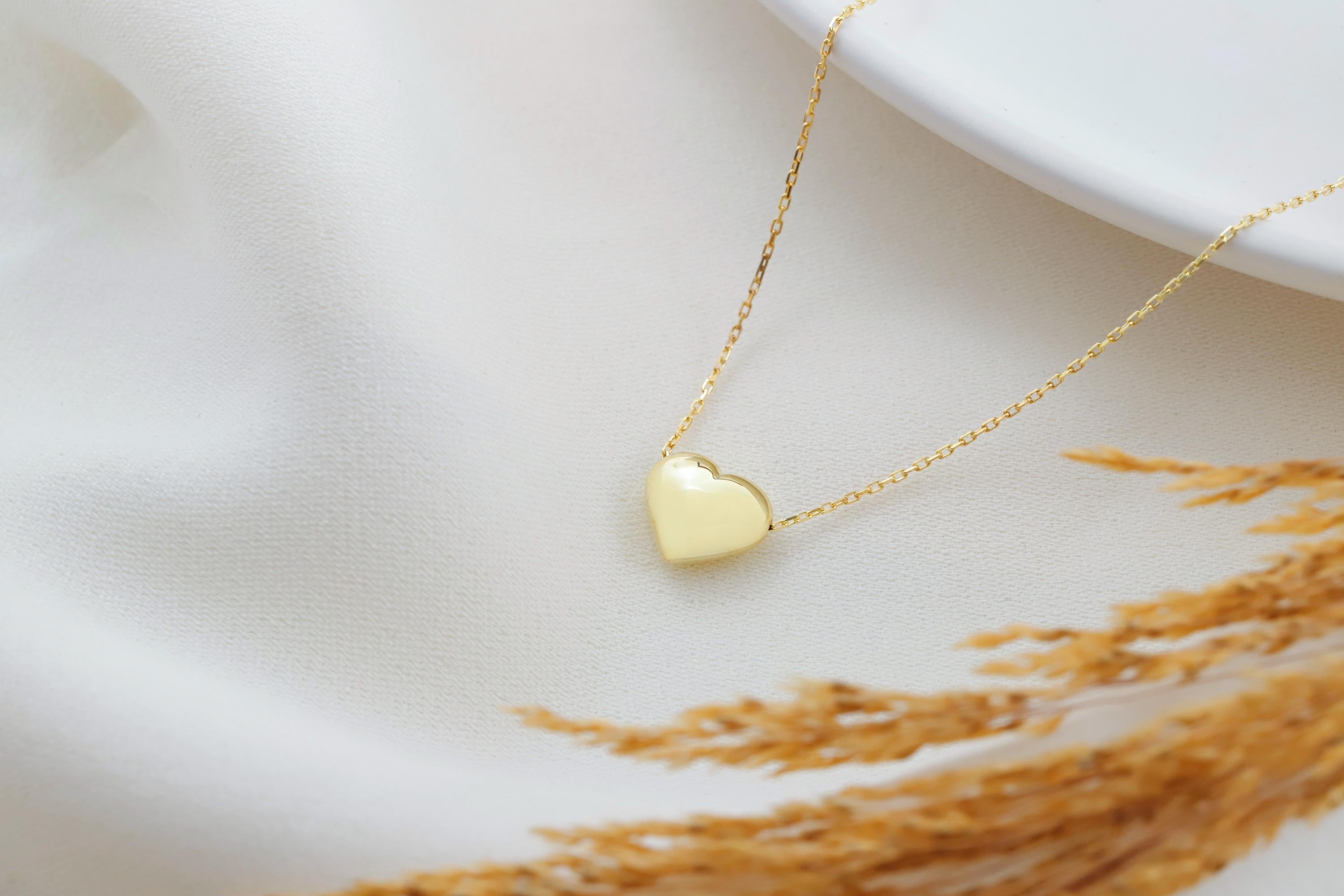 Bubble Heart Charm 3D Moveable Necklace in 925 Sterling Silver