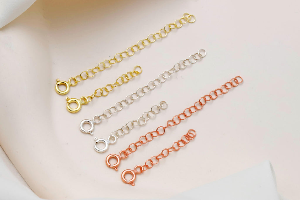 Adjustable Chain Extender for Necklaces & Bracelets - 925 Sterling Silver