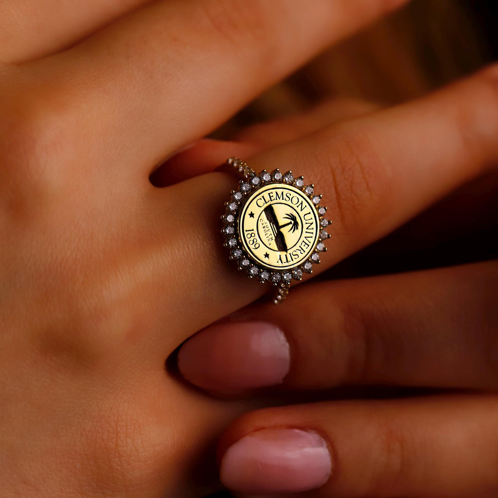 University Rings with Sparkling CZ Diamonds
