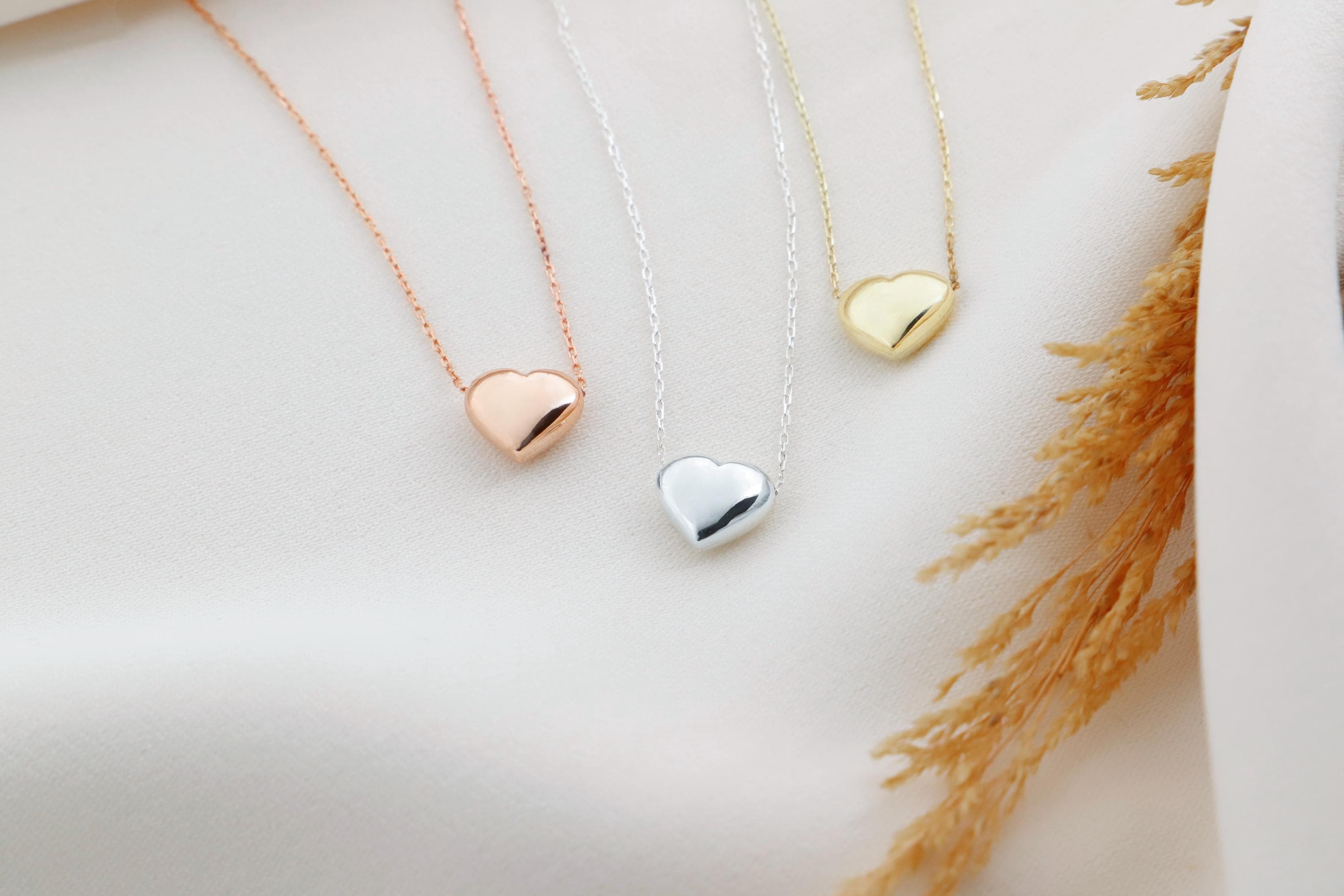Bubble Heart Charm 3D Moveable Necklace in 925 Sterling Silver
