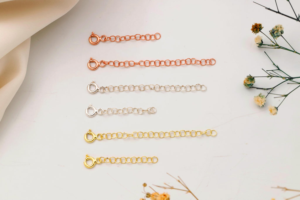 Adjustable Chain Extender for Necklaces & Bracelets - 925 Sterling Silver