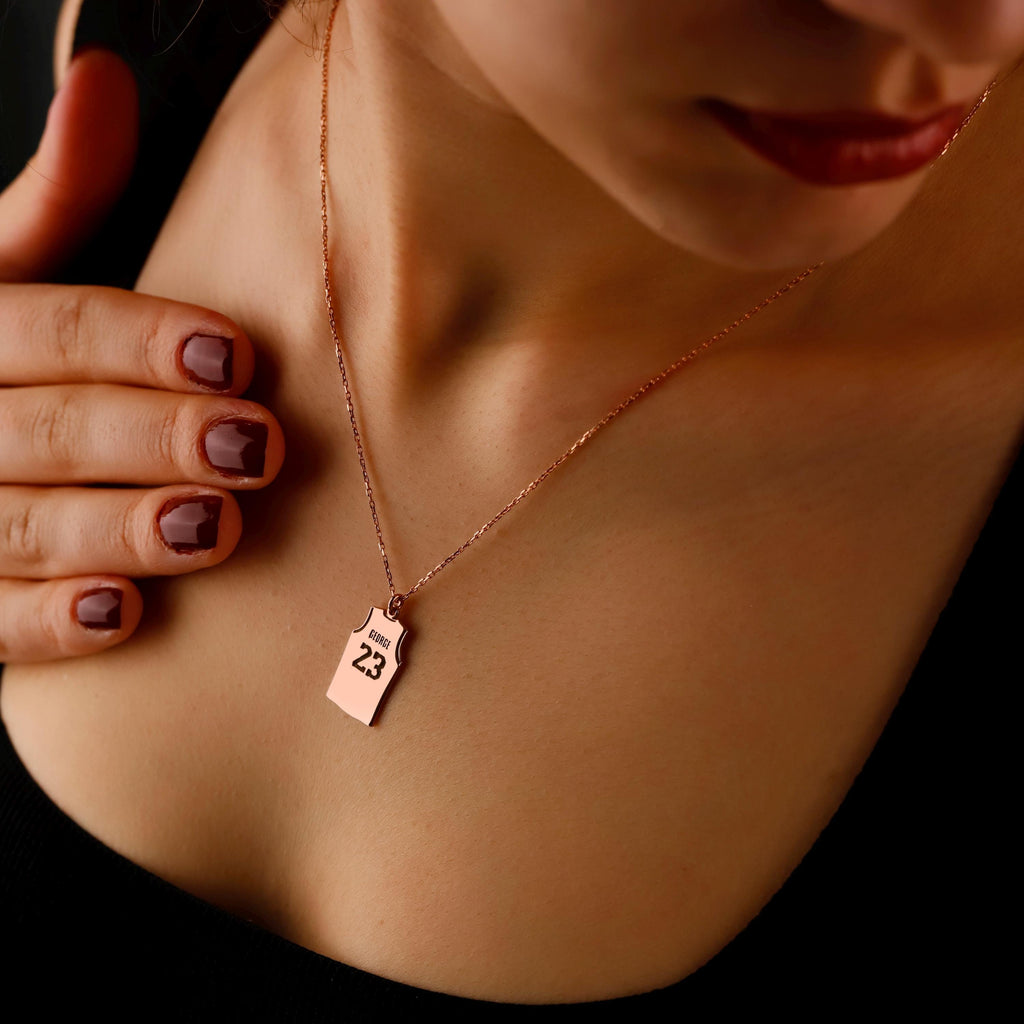 Hoop Dreams Personalized Sterling Silver Basketball Necklace - Custom Name & Number