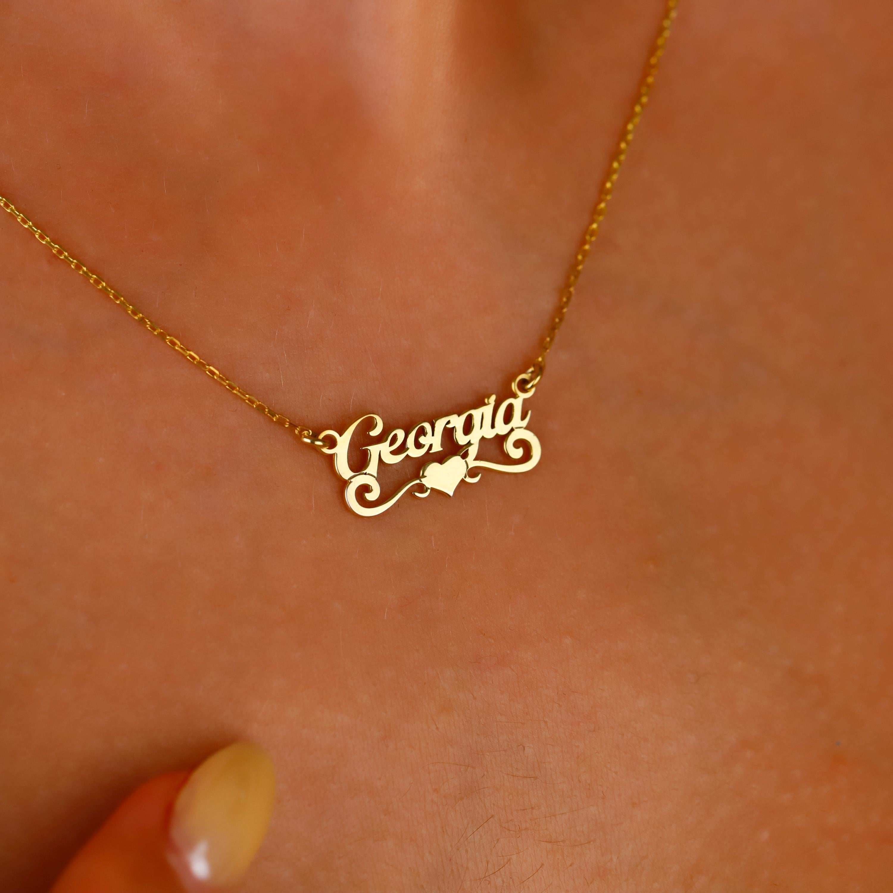 Custom Name Necklace | Personalized Sterling Silver, Gold & Rose Jewelry