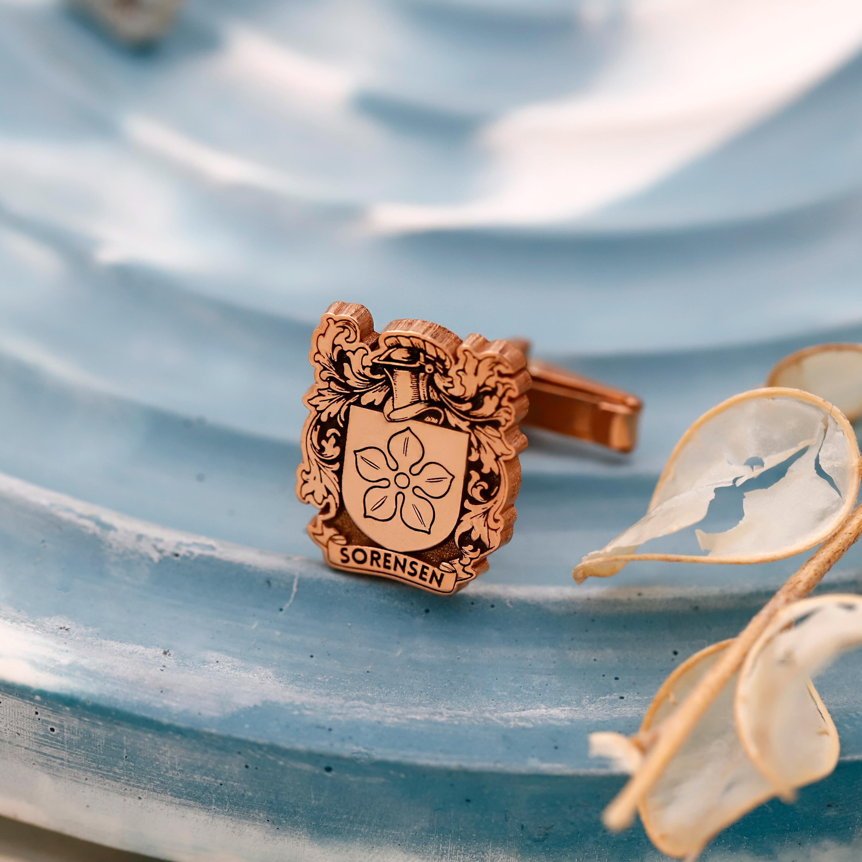Personalized Crest Cufflinks - Family Heritage Jewelry