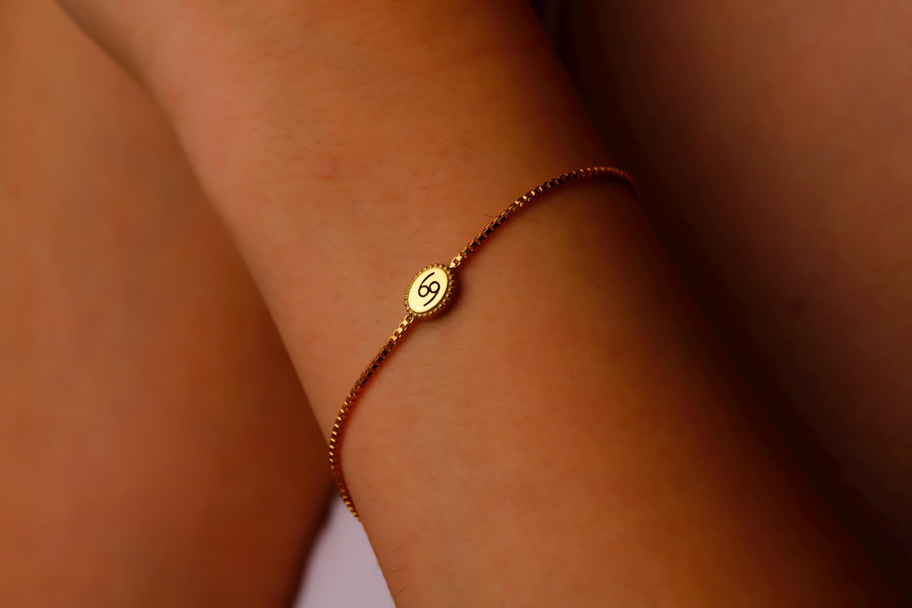 Silver Luster Personalized Tag Bracelet with Initial, Zodiac, or Letter Pendant