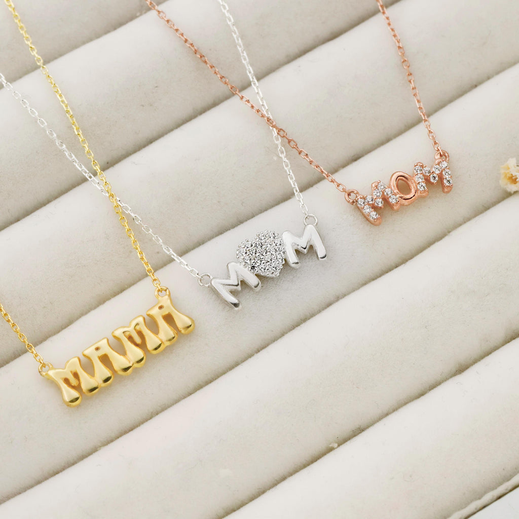 Mama Silver Pendant Necklace | 925 Sterling Silver | Heartfelt Gift for Moms
