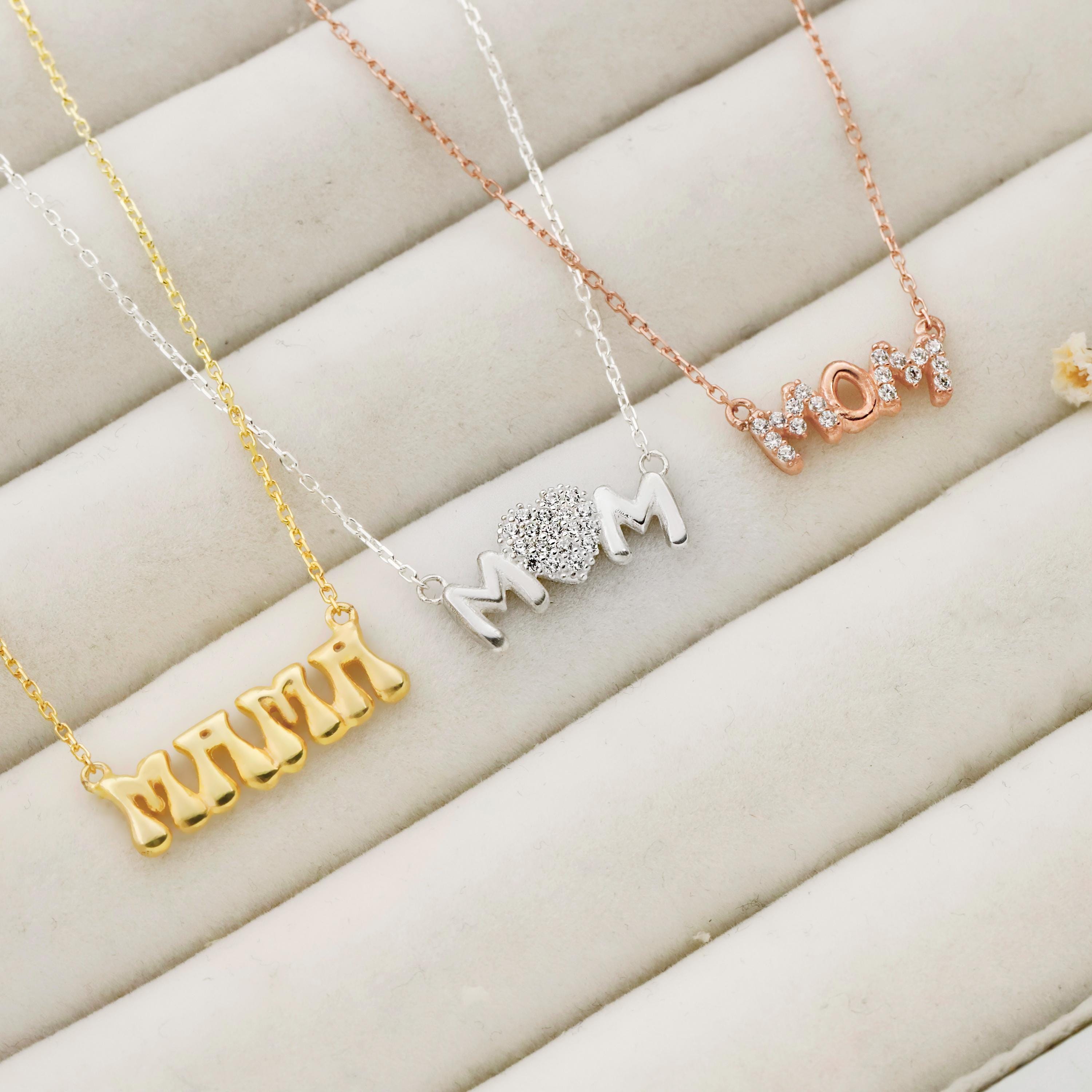 Mama Silver Pendant Necklace | 925 Sterling Silver | Heartfelt Gift for Moms
