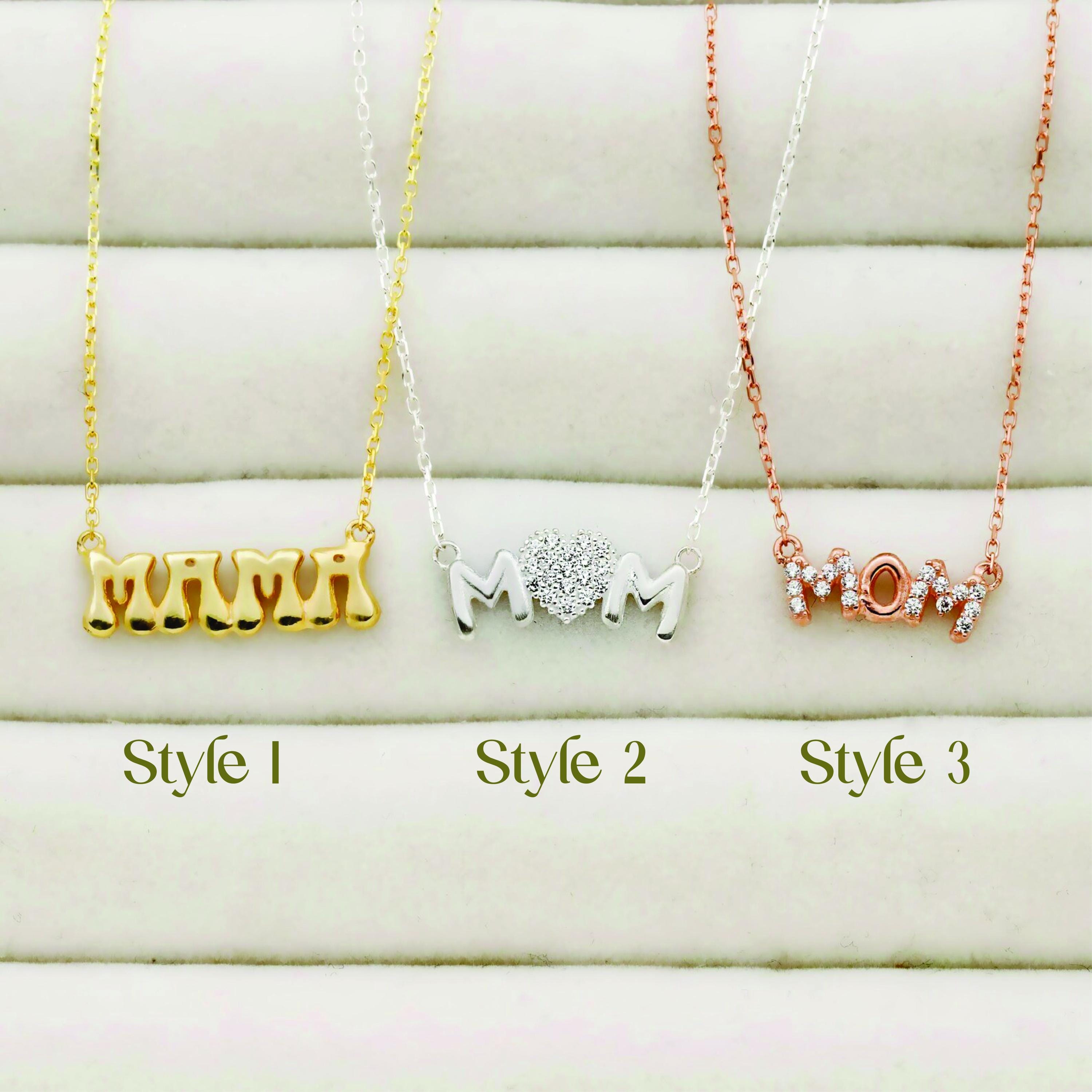 Mama Silver Pendant Necklace | 925 Sterling Silver | Heartfelt Gift for Moms
