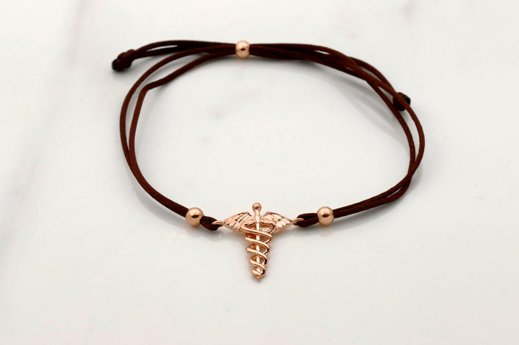 Nurse's Pride Sterling Silver Caduceus Bracelet - A Tribute to Compassionate Care