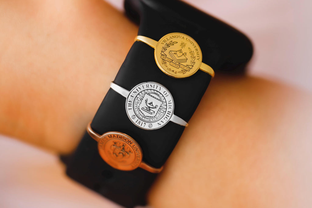 Personalized Sterling Silver College Logo Watch Band Charm - Show Your School Spirit in Style!
