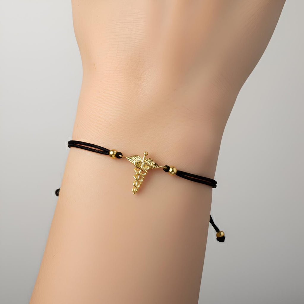 Nurse's Pride Sterling Silver Caduceus Bracelet - A Tribute to Compassionate Care