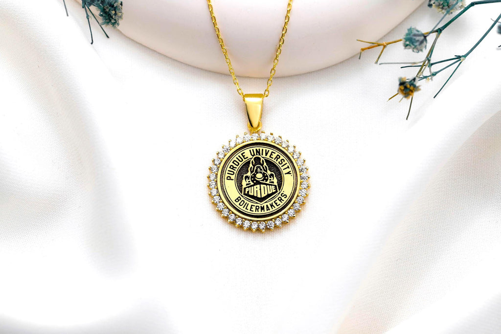 Personalized Graduation Medallion Necklace in Sterling Silver