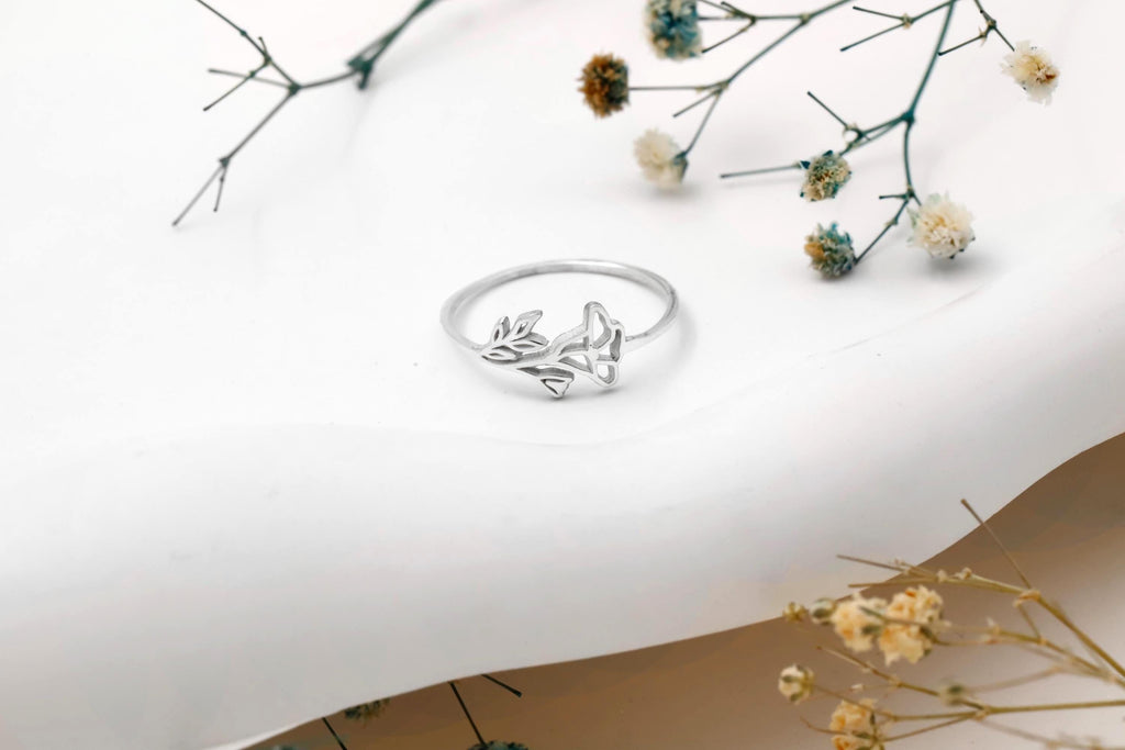 Personalized Birth Flower Ring | Custom Sterling Silver Floral Jewelry by SilverGoldandRose