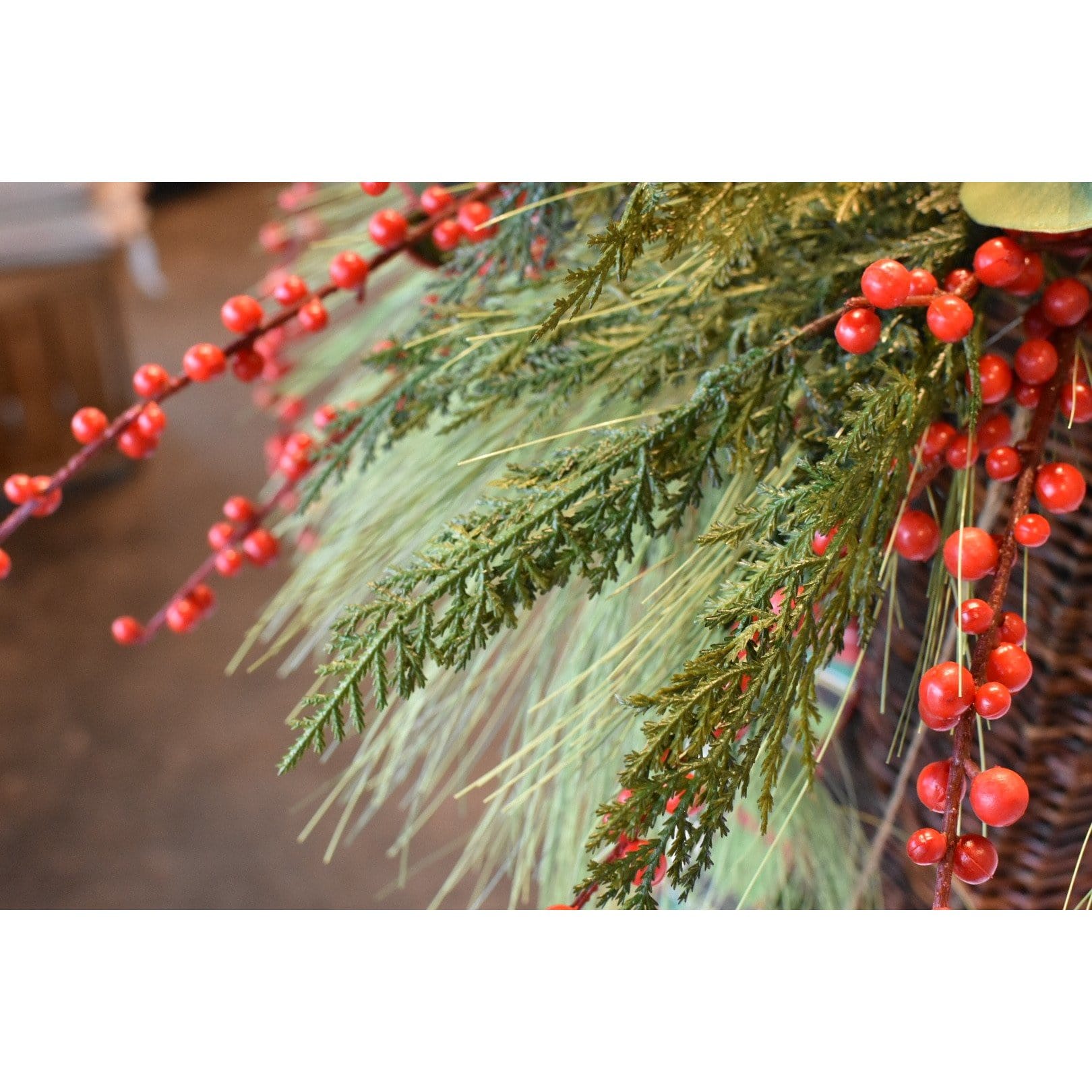 36" Faux Outdoor Red Berry Stem