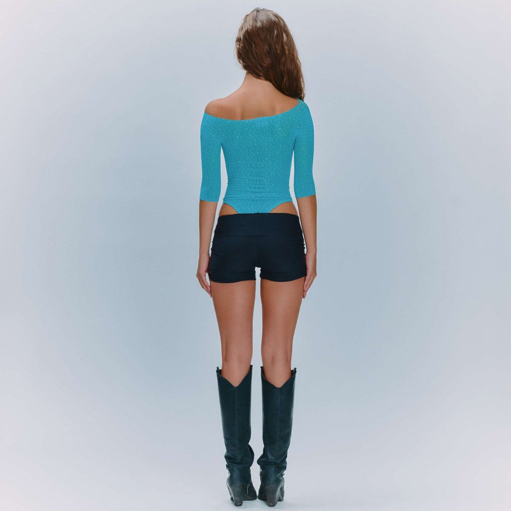 Dirty Martini Light Blue Cut-Out Bodysuit